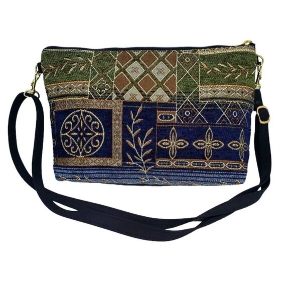 Danny K. Handbags - Danny K. Tapestry Crossbody Bag With Adjustable Strap & Zippered Closure